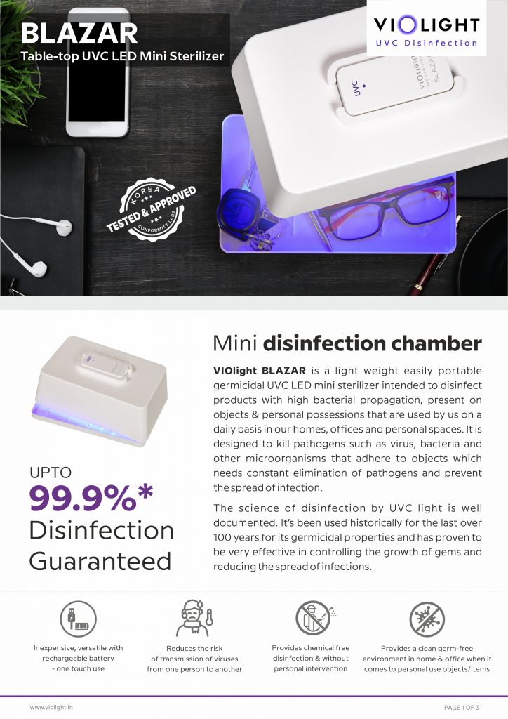 UVC light Disinfection