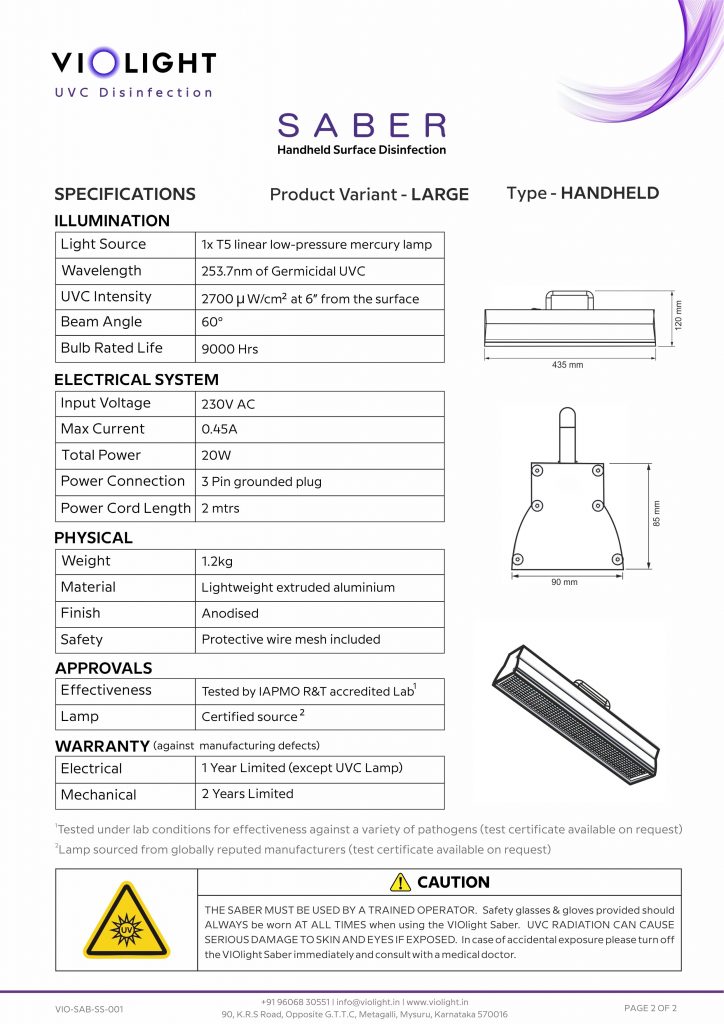 UVC light Disinfection