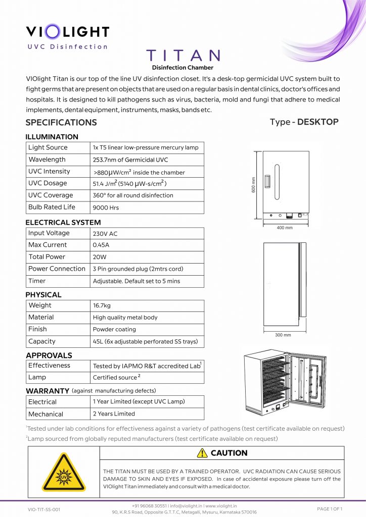 UVC light Disinfection