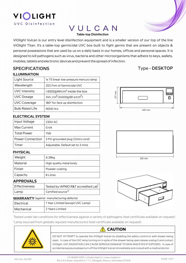 UVC light Disinfection