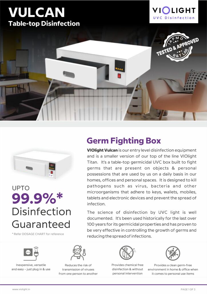 UVC light Disinfection